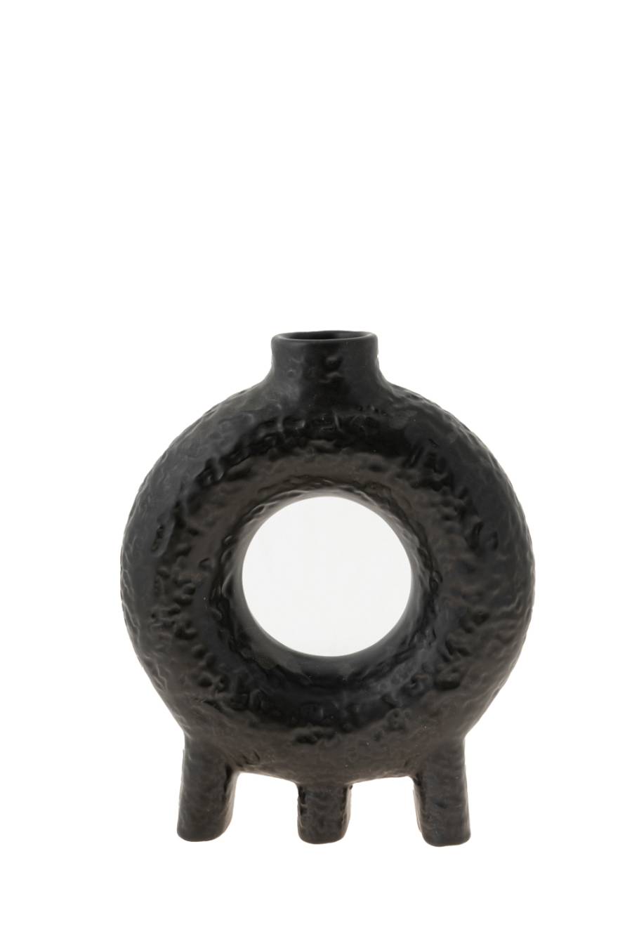 ΔΙΑΚΟΣΜΗΤΙΚΟ ΚΕΡΑΜΙΚΟ ΒΑΖΟ ΜΑΥΡΟ ΜΕ ΤΡΥΠΑ.19Χ10,5Χ27,5ΕΚ