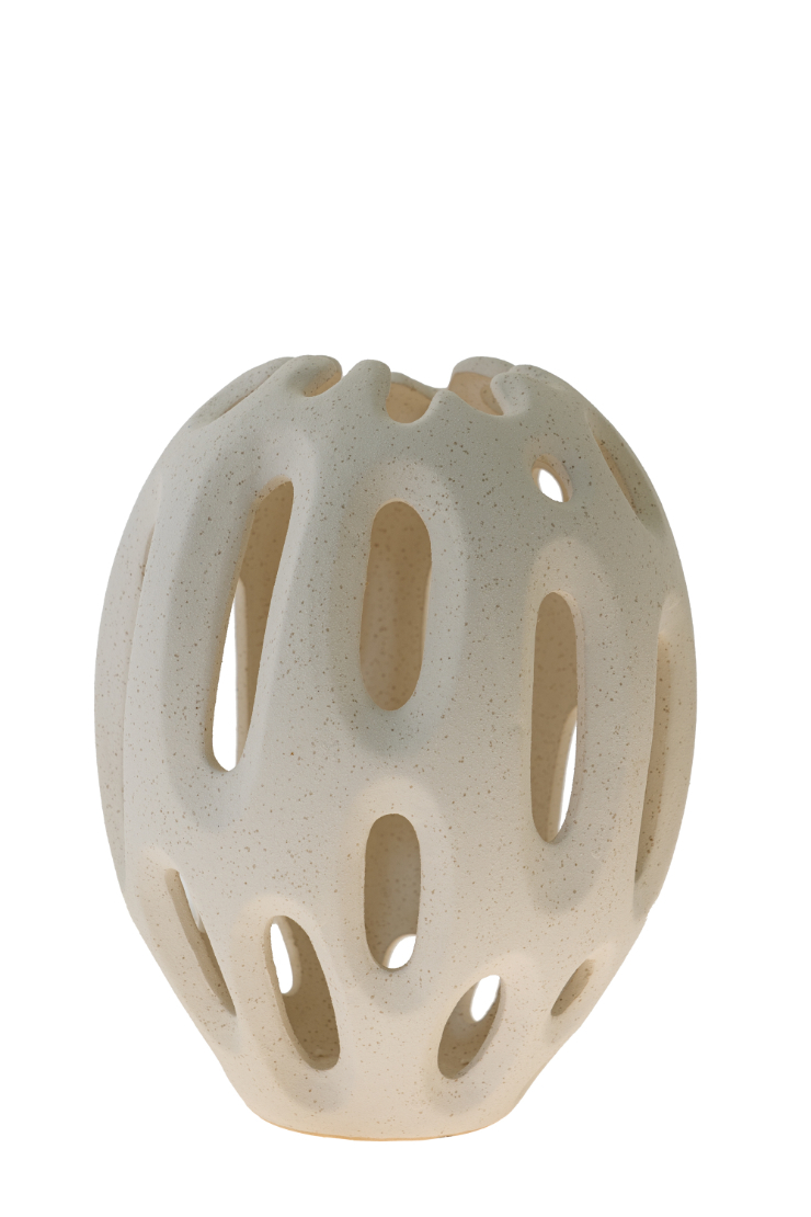 ΔΙΑΚΟΣΜΗΤΙΚΟ ΒΑΖΟ ΚΕΡΑΜΙΚΟ ΛΕΥΚΟ ΜΕ ΤΡΥΠΕΣ 20Χ20Χ41ΕΚ