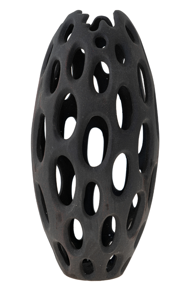 ΔΙΑΚΟΣΜΗΤΙΚΟ ΒΑΖΟ ΚΕΡΑΜΙΚΟ ΜΑΤ ΓΚΡΙ ΜΕ ΤΡΥΠΕΣ 20Χ20Χ41ΕΚ