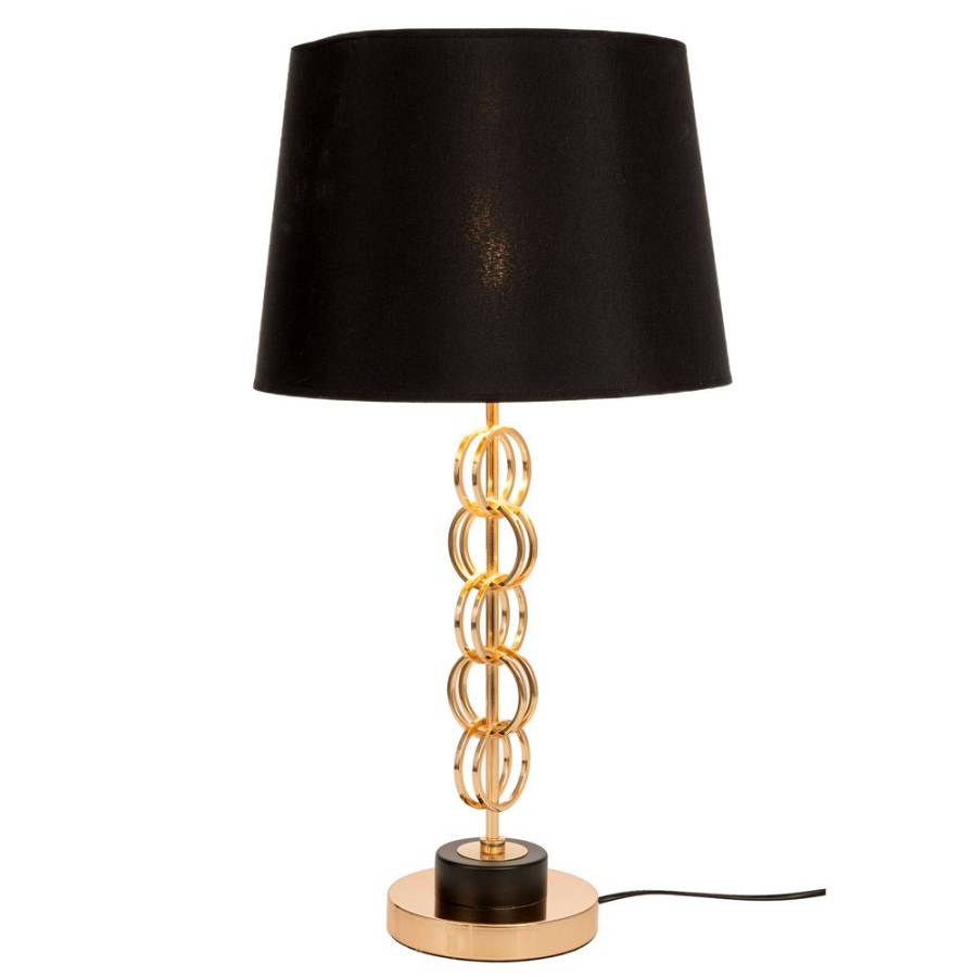 ΕΠΙΤΡΑΠΕΖΙΟ ΧΡΥΣΟ ΜΕΤΑΛΛΙΚΟ ΛΑΜΠΑΤΕΡ Φ33Χ62ΕΚ ΜΕ ΜΑΥΡΟ ΚΑΠΕΛΟ ΚΑΙ ΚΥΚΛΟΥΣ ΣΤΗ ΒΑΣΗ