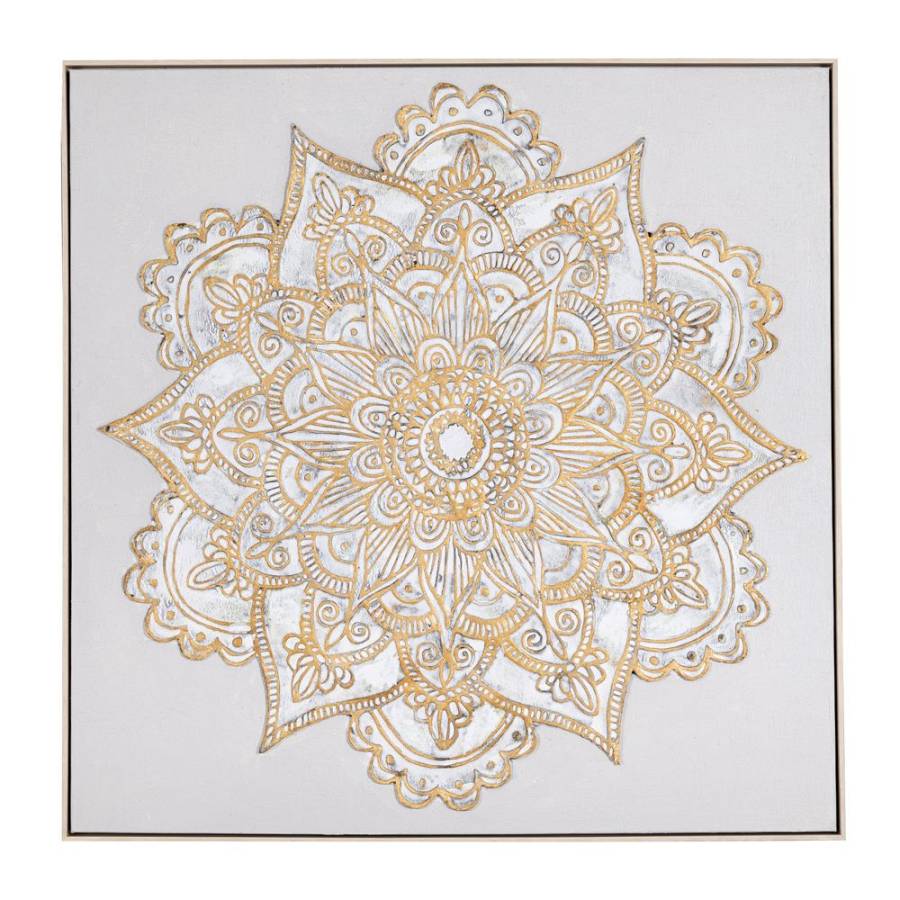 MANDALA ΕΛΑΙΟΓΡΑΦΙΑ 100Χ100ΕΚ ΜΕ ΣΑΜΠΑΝΙ ΚΟΡΝΙΖΑ ΣΕ ΚΑΜΒΑ