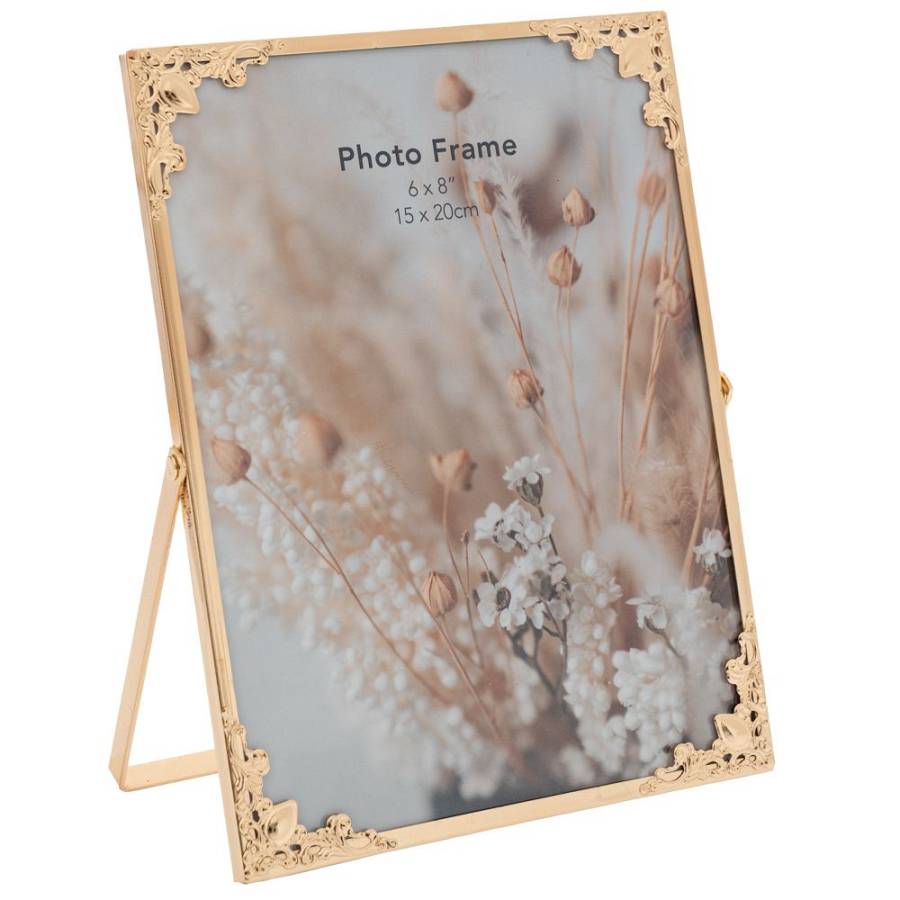 ΧΡΥΣΗ ΜΕΤΑΛΛΙΚΗ ΚΟΡΝΙΖΑ 15Χ20 ΕΚ ΜΕ ΣΧΕΔΙΟ ΛΟΥΛΟΥΔΙ ΣΤΙΣ ΓΩΝΙΕΣ