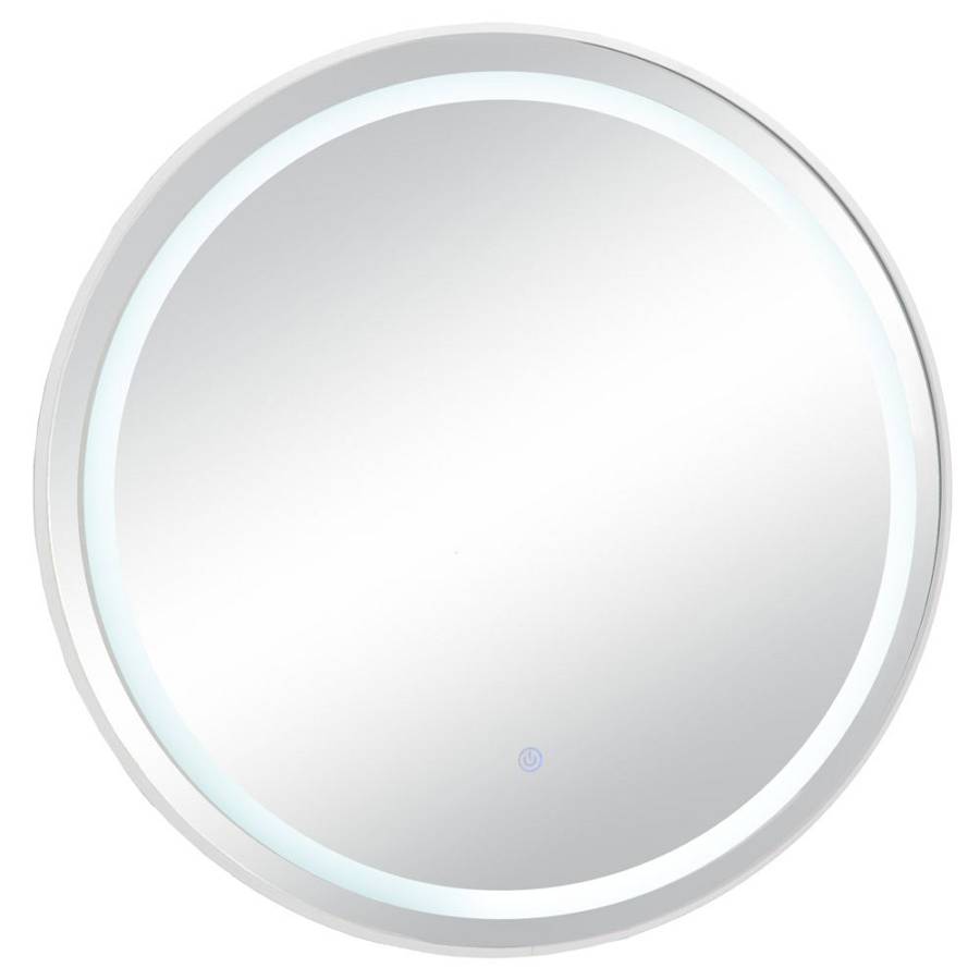 ΛΕΥΚΟΣ ΣΤΡΟΓΓΥΛΟΣ ΜΕΤΑΛΛΙΚΟΣ ΚΑΘΡΕΦΤΗΣ ΤΟΙΧΟΥ ΜΕ LED Φ70ΕΚ