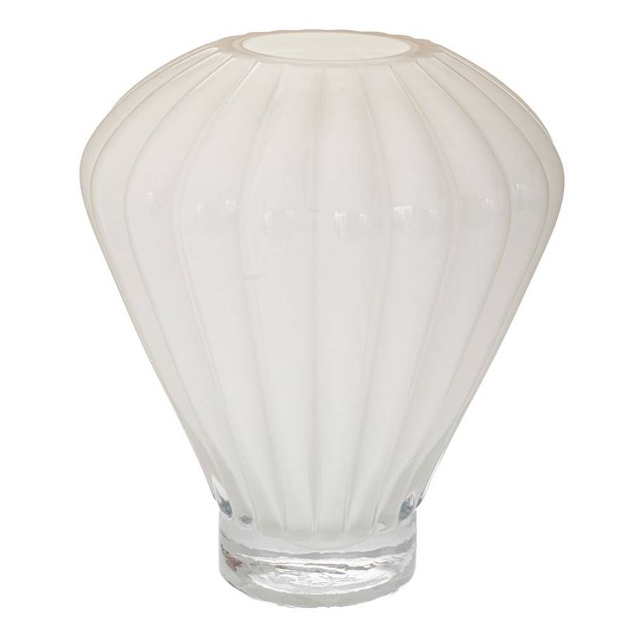 ΛΕΥΚΟ ΓΥΑΛΙΝΟ ΒΑΖΟ ΜΕ ΣΧΗΜΑ ΑΕΡΟΣΤΑΤΟ Φ23Χ30ΕΚ