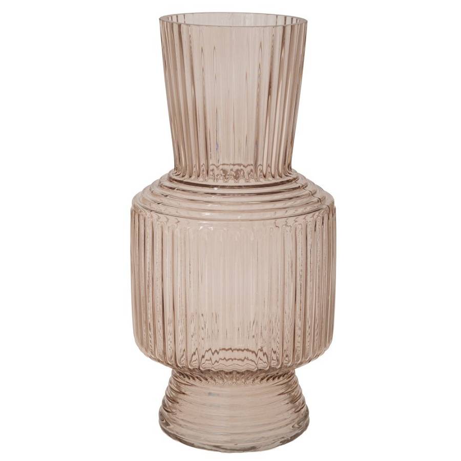 ΔΙΑΦΑΝΟ ΓΥΑΛΙΝΟ ΒΑΖΟ ΜΕ ΡΙΓΕΣ Φ15Χ30ΕΚ