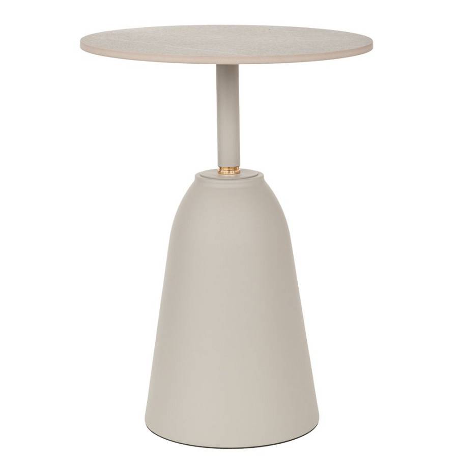 ΓΚΡΙ ΜΕΤΑΛΛΙΚΟ ΣΤΡΟΓΓΥΛΟ ΤΡΑΠΕΖΑΚΙ ΜΕ ΓΚΡΙ ΚΕΡΑΜΙΚΗ ΕΠΙΦΑΝΕΙΑ (ΕΦΕ ΜΑΡΜΑΡΟΥ) Φ40Χ52ΕΚ