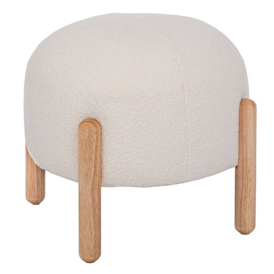 ΣΚΑΜΠΟ ΣΤΡΟΓΓΥΛΟ ΜΕ ΚΡΕΜ ΜΠΟΥΚΛΕ ΥΦΑΣΜΑ AND ΚΑΦΕ ΞΥΛΙΝΑ ΠΟΔΙΑ 45Χ45Χ36ΕΚ