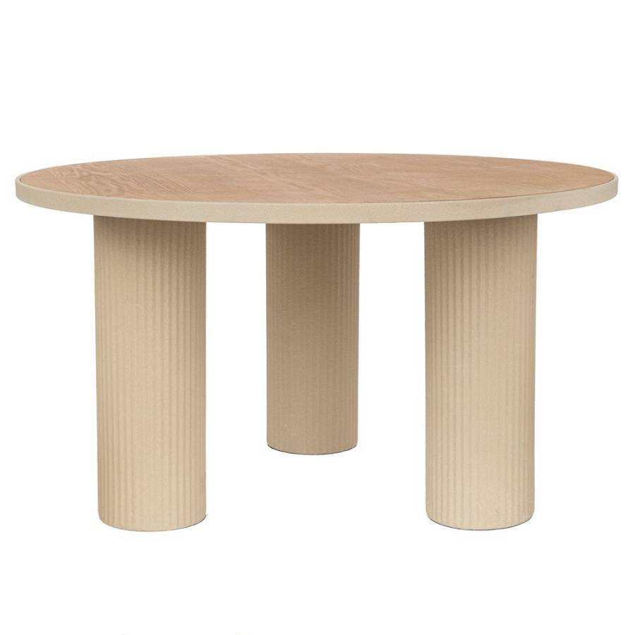 ΚΡΕΜ ΣΤΡΟΓΓΥΛΟ ΜΕΤΑΛΛΙΚΟ ΤΡΑΠΕΖΑΚΙ ΣΑΛΟΝΙΟΥ ΜΕ ΞΥΛΙΝΗ ΕΠΙΦΑΝΕΙΑ 74Χ74Χ41ΕΚ