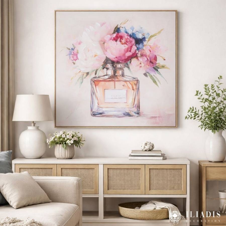 PERFUME ΠΙΝΑΚΑΣ ΤΥΠΩΜΕΝΟΣ ΣΕ ΚΑΜΒΑ ΜΕ ΚΟΡΝΙΖΑ 80Χ80ΕΚ