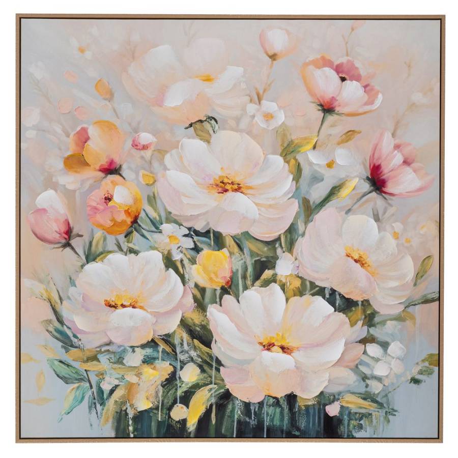 ΠΙΝΑΚΑΣ ΜΕ ΛΟΥΛΟΥΔΙΑ ΣΕ ΤΥΠΩΜΕΝΟ ΚΑΜΒΑ ΜΕ ΚΟΡΝΙΖΑ 100Χ100ΕΚ