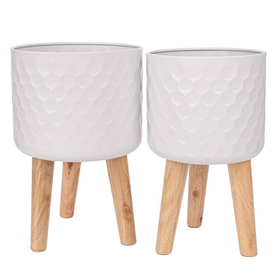 ΣΕΤ 2 ΛΕΥΚΗ ΜΕΤΑΛΛΙΚΗ ΓΛΑΣΤΡΟΘΗΚΗ ΜΕ ΞΥΛΙΝΑ ΠΟΔΙΑ 28Χ43ΕΚ 25Χ42ΕΚ