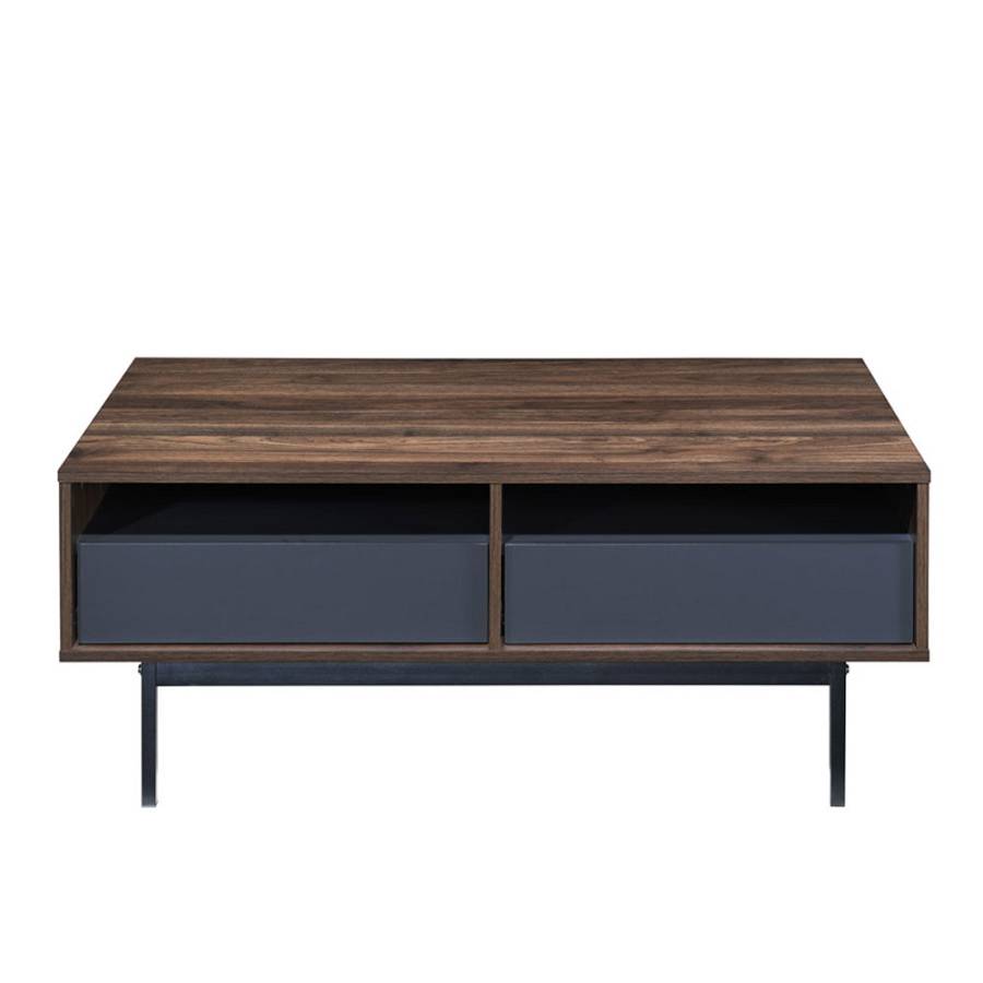 GROOVES COFFEE TABLE 2ΣΥΡΤΑΡΙΑ WOTAN OAK ΓΚΡΙ 110x60xH45cm