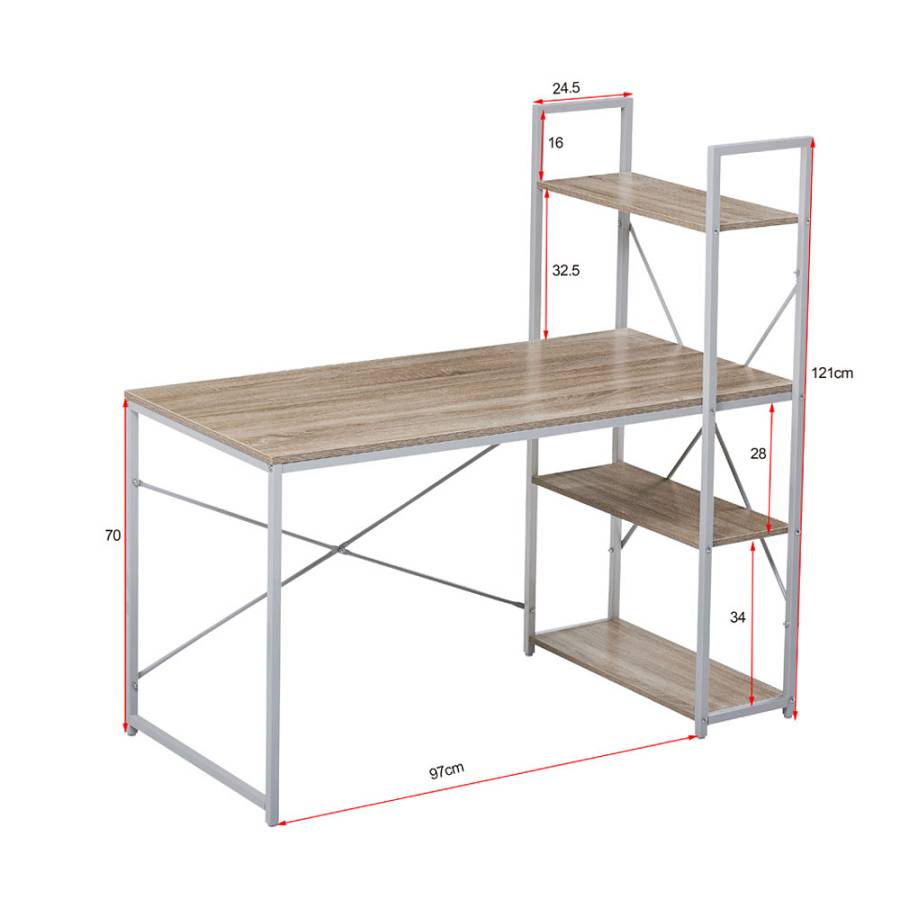 TORRE ΓΡΑΦΕΙΟ ΒΙΒΛΙΟΘΗΚΗ SONOMA ΛΕΥΚΟ 120x60xH121cm