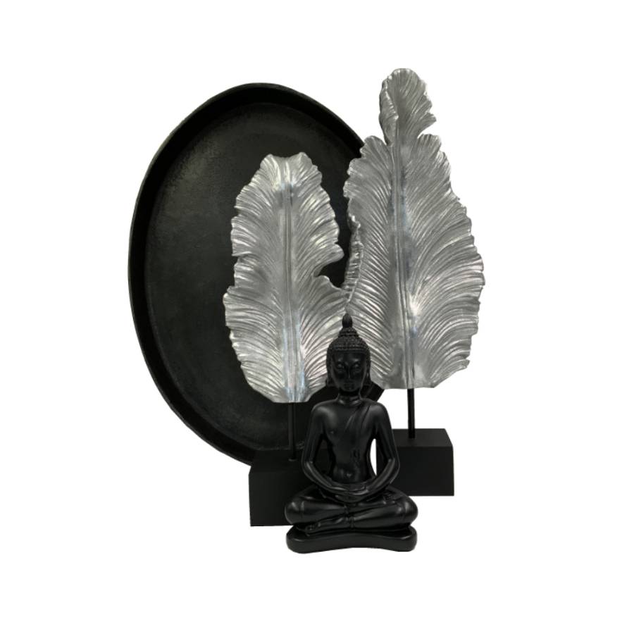 FILO ΔΙΑΚΟΣΜΗΤΙΚΟ TOTEM 24x12x62cm POLYRESIN ΑΣΗΜΙ ΜΑΥΡΟ ΞΥΛΟ