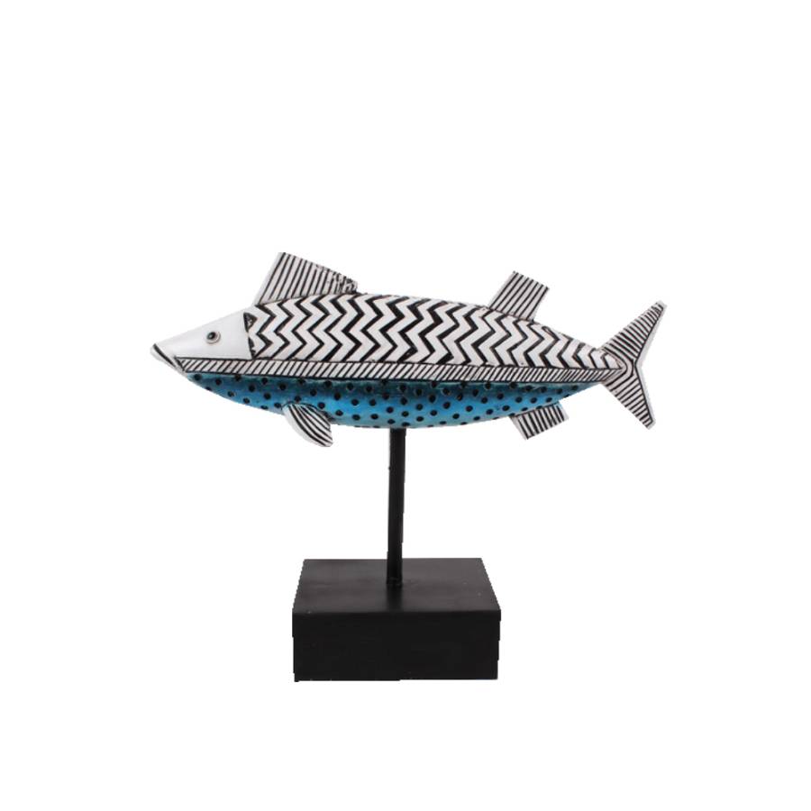 SERRANUS ΔΙΑΚΟΣΜΗΤΙΚΟ ΨΑΡΙ 26x8x21cm POLYRESIN ΛΕΥΚΟ ΜΑΥΡΟ ΓΑΛΑΖΙΟ
