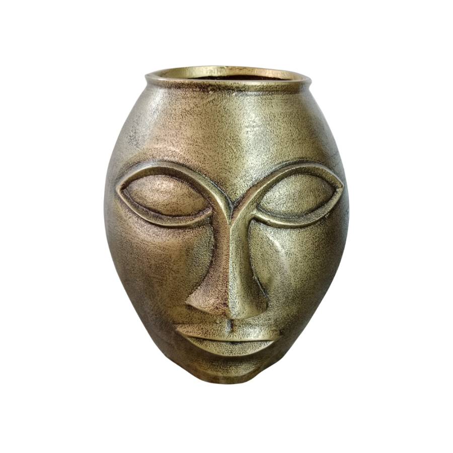 HARGA ΒΑΖΟ 23x23x27cm ΑΛΟΥΜΙΝΙΟ ΧΡΥΣΟ ΑΝΤΙΚΕ