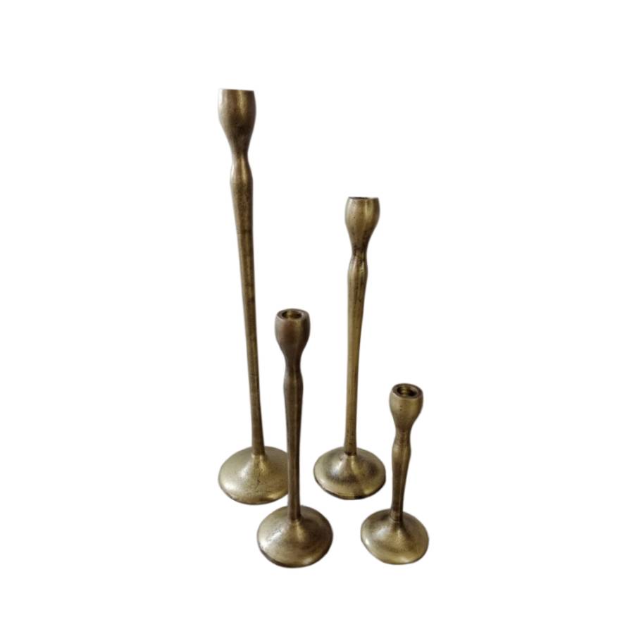 JOLIE ΚΗΡΟΠΗΓΙΟ SET 4ΤΜΧ 13x13x50cm ΑΛΟΥΜΙΝΙΟ ΧΡΥΣΟ ΑΝΤΙΚΕ