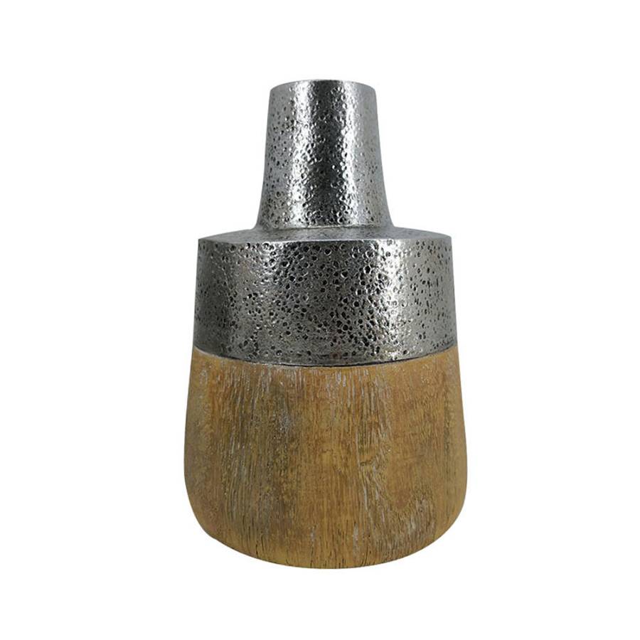 CHERN ΒΑΖΟ 14x14x20cm POLYRESIN ΦΥΣΙΚΟ ΑΣΗΜΙ