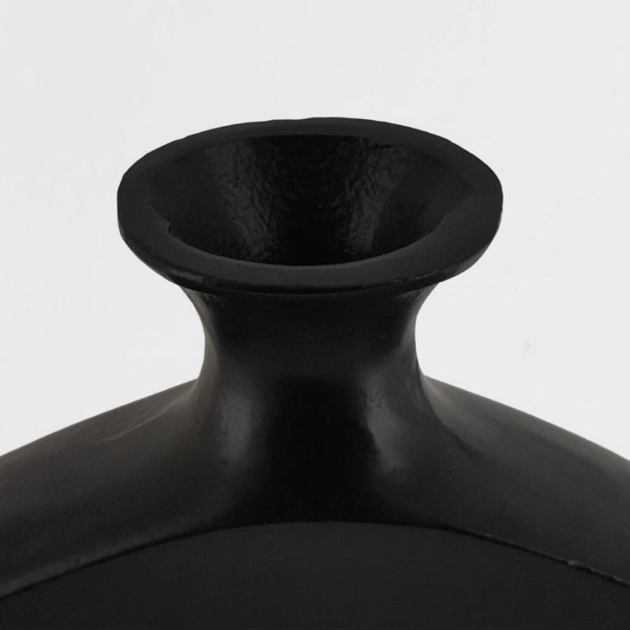 ABSTRACT CIRCLE ΒΑΖΟ 26x4x31cm ΑΛΟΥΜΙΝΙΟ ΜΑΥΡΟ