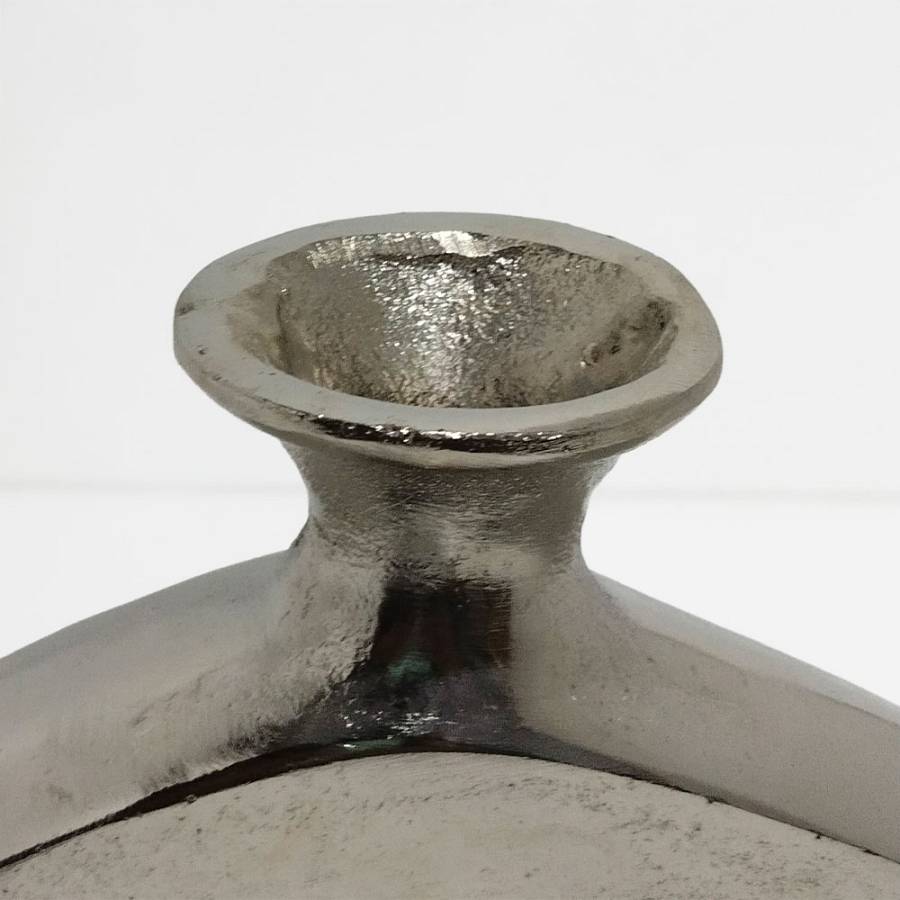 ABSTRACT CIRCLE ΒΑΖΟ 26x4x31cm ΑΛΟΥΜΙΝΙΟ SILVER NICKEL