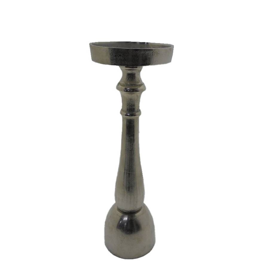 LUXOR CANDLE ΚΗΡΟΠΗΓΙΟ 14x14x44cm ΑΛΟΥΜΙΝΙΟ SILVER NICKEL