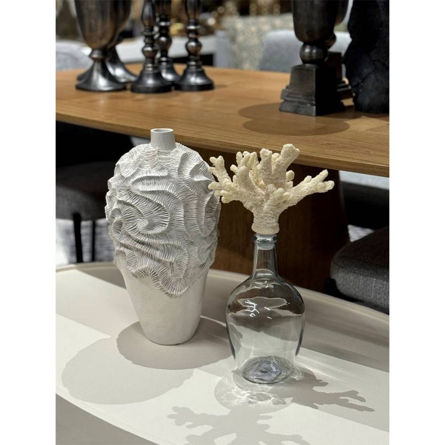 CORALLI ΒΑΖΟ 22x23x42cm POLYRESIN ΛΕΥΚΟ