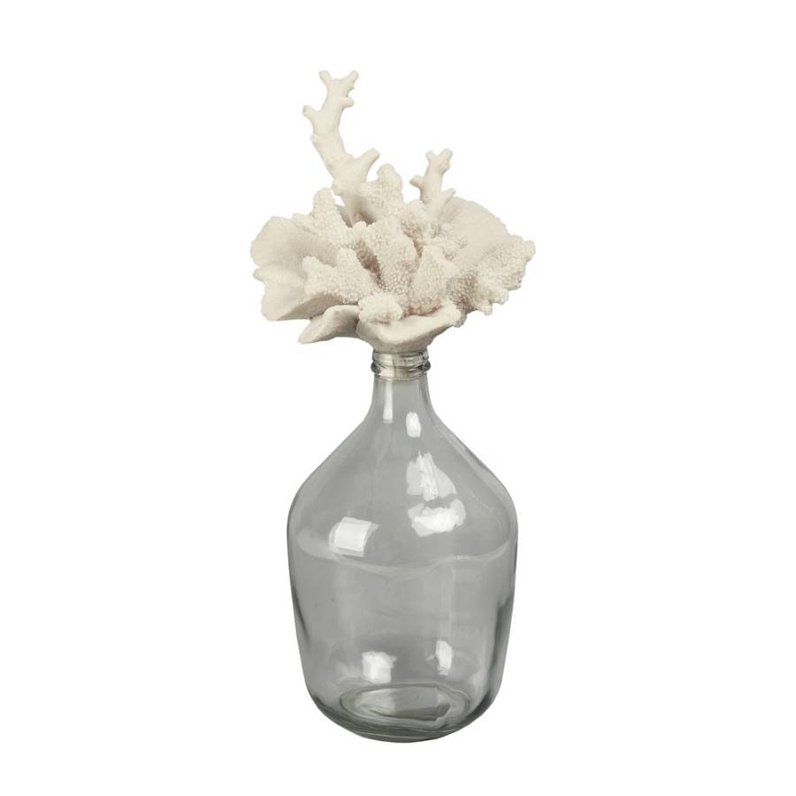 CORALLI ΜΠΟΥΚΑΛΑ ΜΕ ΚΑΠΑΚΙ 27x24x65cm ΓΥΑΛΙ ΔΙΑΦΑΝΟ ΜΠΕΖ POLYRESIN