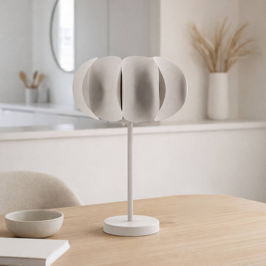 FULVIA ΦΩΤΙΣΤΙΚΟ ΕΠΙΤΡΑΠΕΖΙΟ 37x37x62cm ΜΕΤΑΛΛΟ ΛΕΥΚΟ