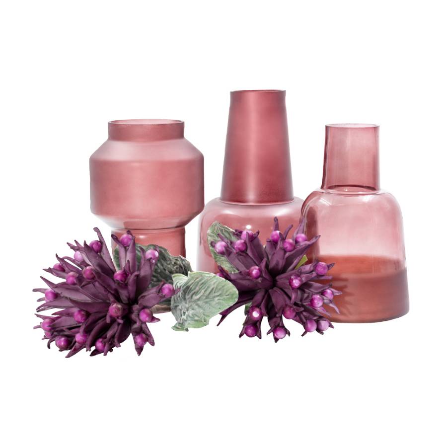 ZEME ΒΑΖΟ 15x15x23.5cm ΓΥΑΛΙ ΜΠΟΡΝΤΩ