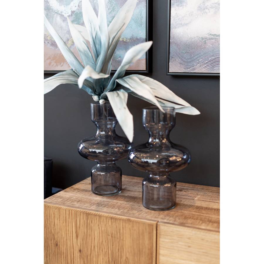 CIRKIN ΒΑΖΟ 20x20x30cm ΓΥΑΛΙ ΓΚΡΙ