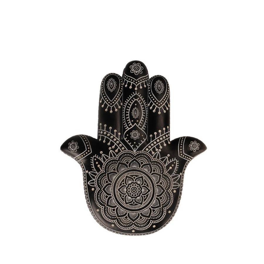 HAMSA ΔΙΑΚΟΣΜΗΤΙΚΟ ΤΟΙΧΟΥ 25x3x30cm POLYRESIN ΜΑΥΡΟ ΛΕΥΚΟ