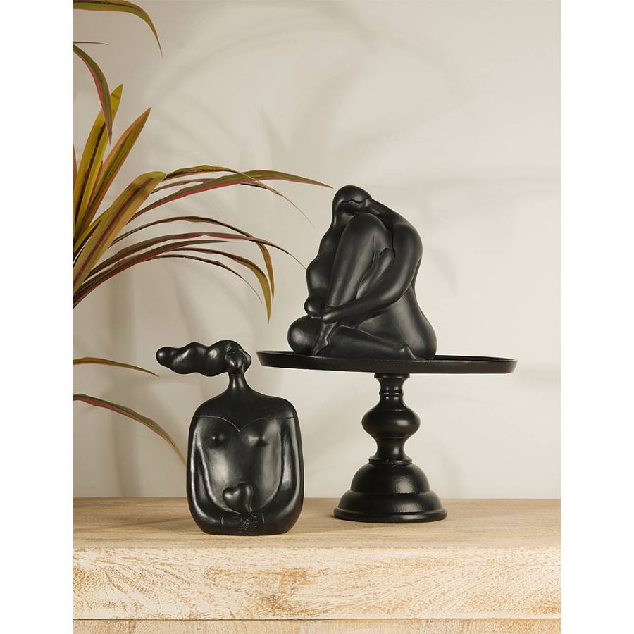 CHEVEU BLACK 1 ΔΙΑΚΟΣΜΗΤΙΚΗ ΦΙΓΟΥΡΑ 18x13x21cm POLYRESIN ΜΑΥΡΟ