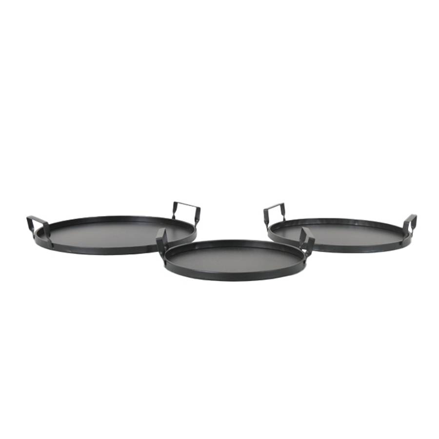 CART ΔΙΣΚΟΣ SET 3ΤΜΧ 37x35x6cm ΜΕΤΑΛΛΟ ΜΑΥΡΟ