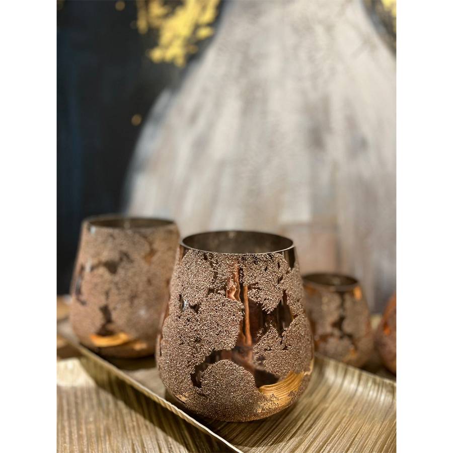 ALKE ΒΑΣΗ ΡΕΣΩ 11x11x11cm ΓΥΑΛΙ ΧΡΥΣΟ