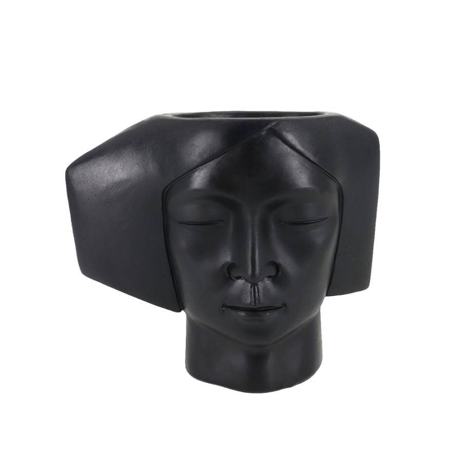 VISO 2 ΚΑΣΠΩ 19x9x16cm POLYRESIN ΜΑΥΡΟ