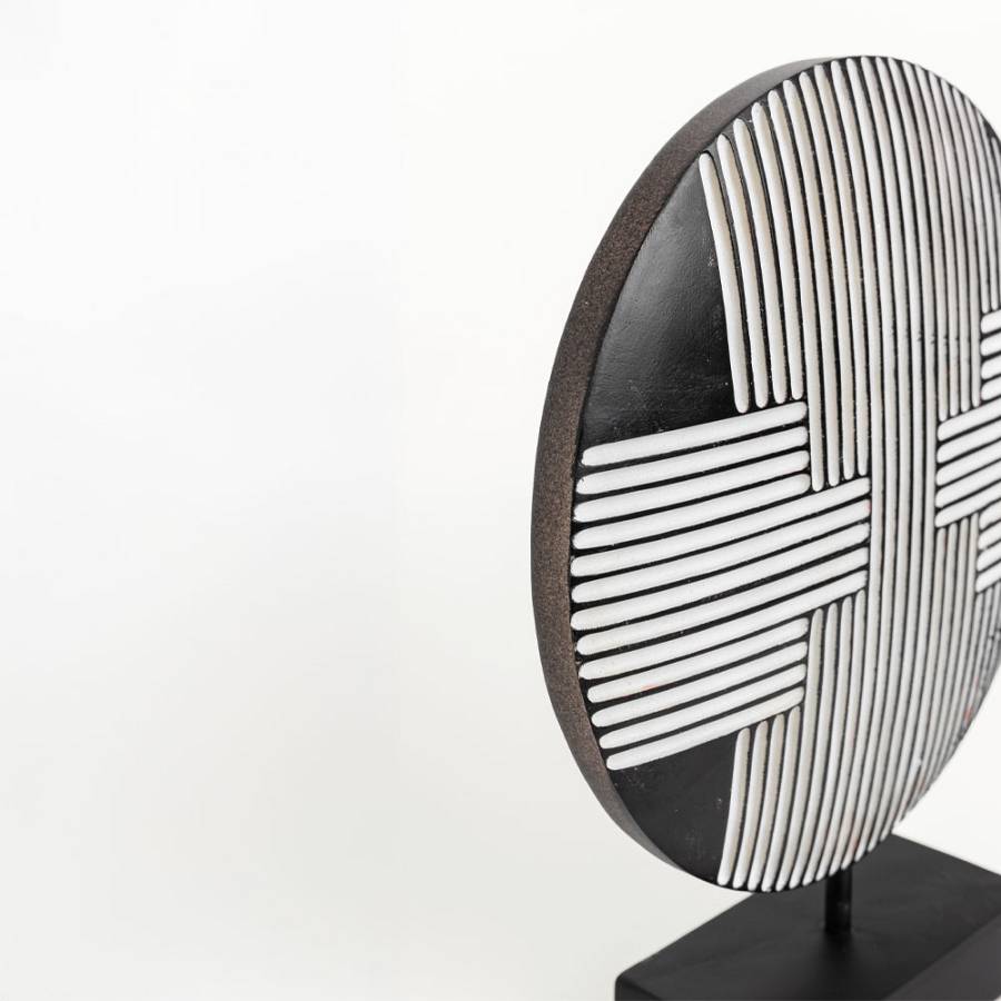 RANDER ΔΙΑΚΟΣΜΗΤΙΚΟ TOTEM 25x7x30cm POLYRESIN ΜΑΥΡΟ ΛΕΥΚΟ