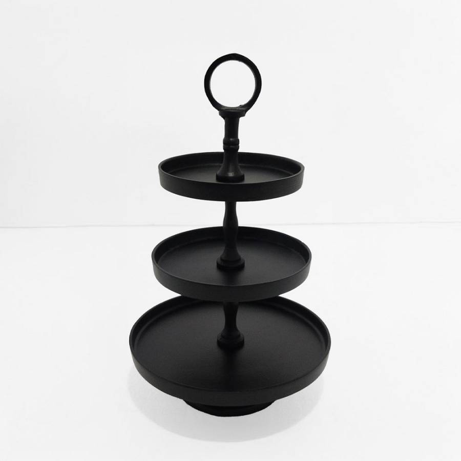 SERVIR ΟΡΝΤΕΒΙΕΡΑ 3 ΕΠΙΠΕΔΑ 20x20x35cm ΑΛΟΥΜΙΝΙΟ ΜΑΥΡΟ