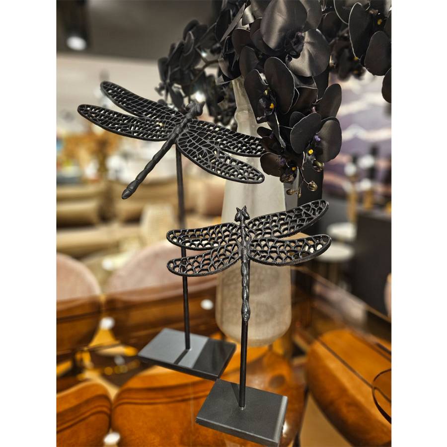 LIBELLULA ΔΙΑΚΟΣΜΗΤΙΚΟ ΛΙΒΕΛΛΟΥΛΑ 21x18x34cm ΑΛΟΥΜΙΝΙΟ ΜΑΥΡΟ ΜΕΤΑΛΛΟ