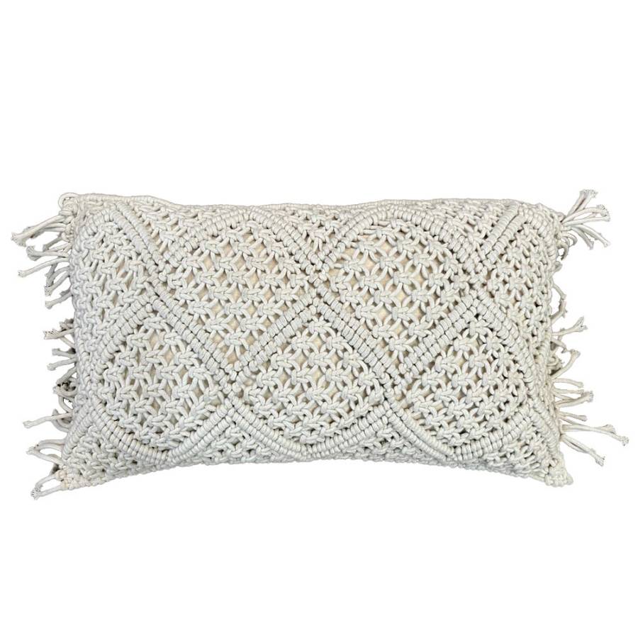 MIRAI ΔΙΑΚΟΣΜΗΤΙΚΟ ΜΑΞΙΛΑΡΙ MACRAME 30x50cm ΒΑΜΒΑΚΙ IVORY POLYESTER