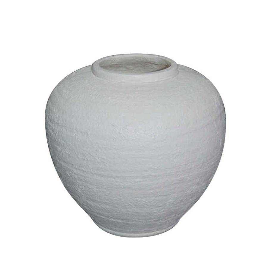 SANTORINI ΓΛΑΣΤΡΑ 38x38x35cm FIBER GLASS ΛΕΥΚΟ