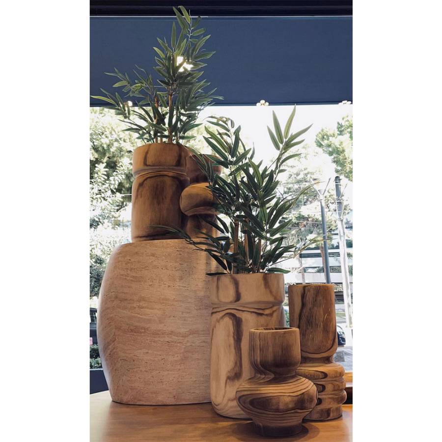 KENGO ΒΑΖΟ 23x23x38cm ΞΥΛΟ ΦΥΣΙΚΟ