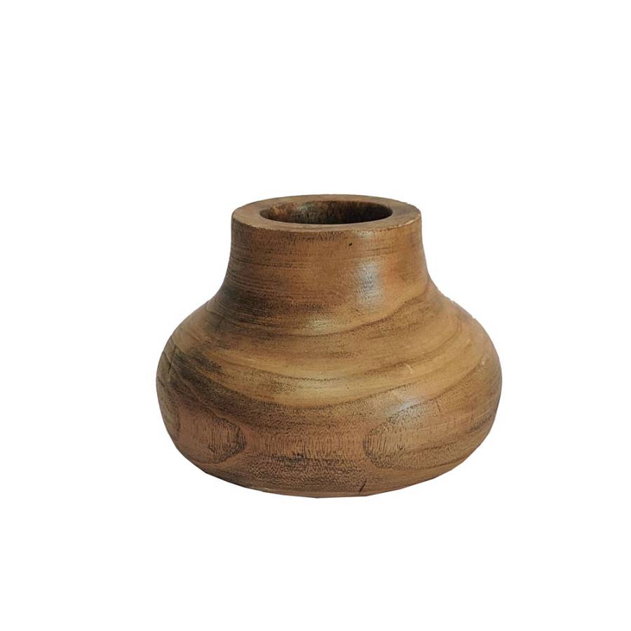 CEDAR ΒΑΖΟ 20x20x16cm ΞΥΛΟ ΚΑΦΕ