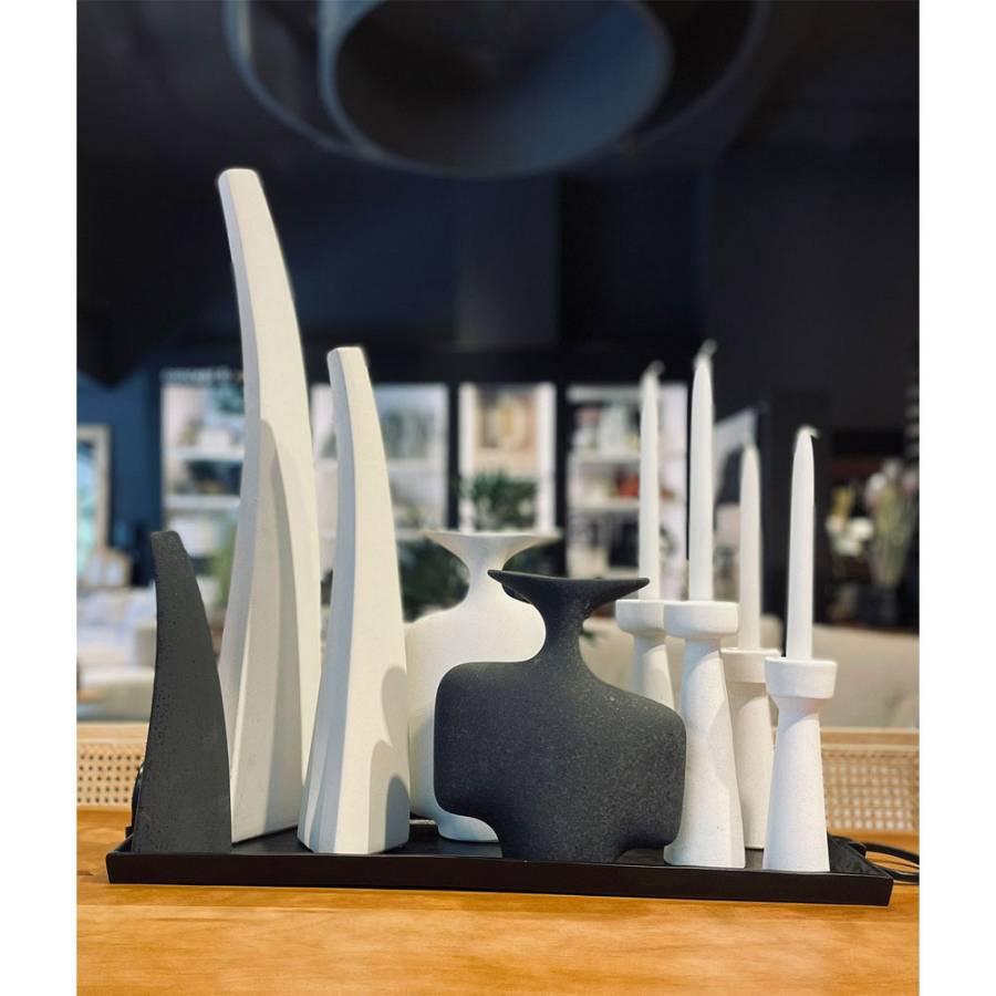 IRIDA ΒΑΖΟ 9x8x31cm ΚΕΡΑΜΙΚΟ ΜΑΥΡΟ