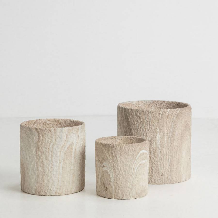 PUMOR ΚΑΣΠΩ ΣΕΤ 3ΤΜΧ 18x18x18cm ΚΕΡΑΜΙΚΟ ΜΠΕΖ ΛΕΥΚΟ