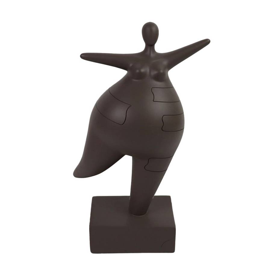 BALLERINA ΔΙΑΚΟΣΜΗΤΙΚΟ ΣΩΜΑ 16x9.5x26.5cm POLYRESIN ΚΑΦΕ ΣΚΟΥΡΟ