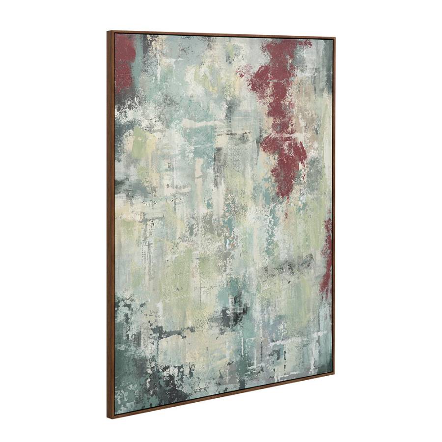 ASTRATTO ΠΙΝΑΚΑΣ ΔΙΑΚΟΣΜΗΤΙΚΟΣ ΜΕ ΚΟΡΝΙΖΑ 90x120x4cm ΚΑΜΒΑΣ ΠΟΛΥΧΡΩΜΟ ΞΥΛΟ ΦΥΣΙΚΟ