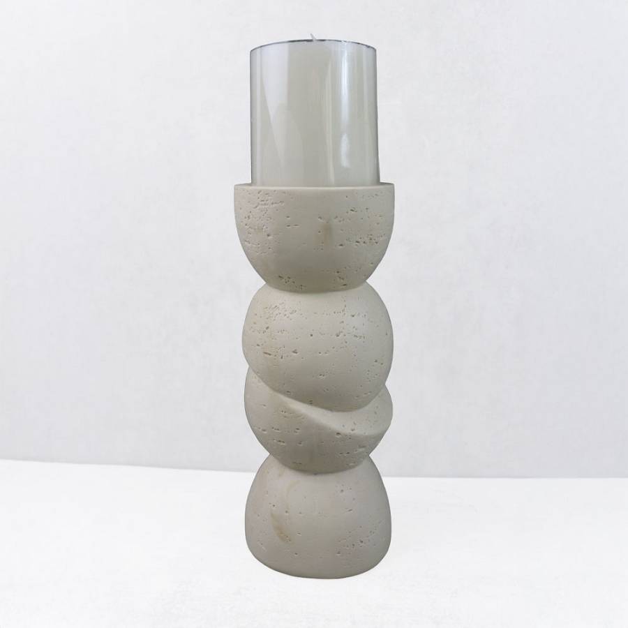 PHAROS II ΚΗΡΟΠΗΓΙΟ ΔΙΑΚΟΣΜΗΤΙΚΟ 10.5x10.5x25cm RESIN ΜΠΕΖ