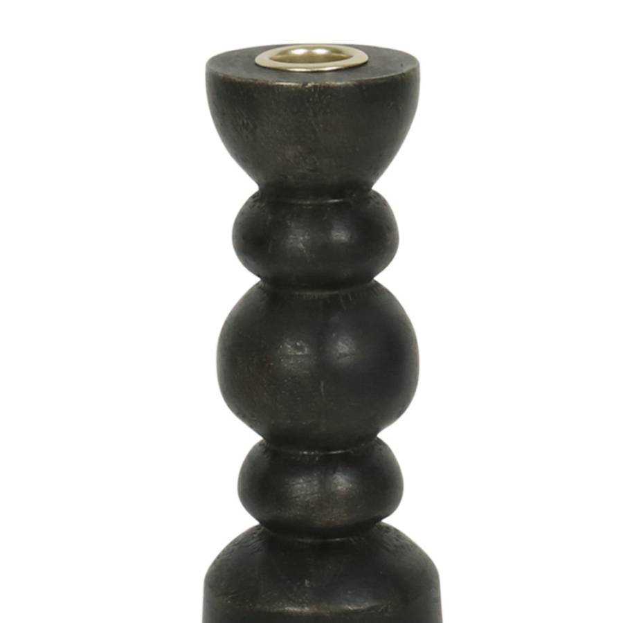 NUVIRA ΚΗΡΟΠΗΓΙΟ 8.5x8.5x32cm ΞΥΛΟ ΜΑΥΡΟ ΧΡΥΣΟ ΜΕΤΑΛΛΟ