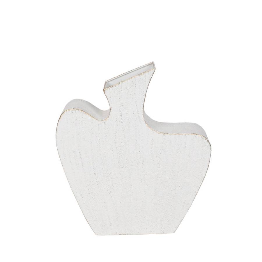 NIRA ΒΑΖΟ 30.5x8x35cm ΜΕΤΑΛΛΟ ΛΕΥΚΟ