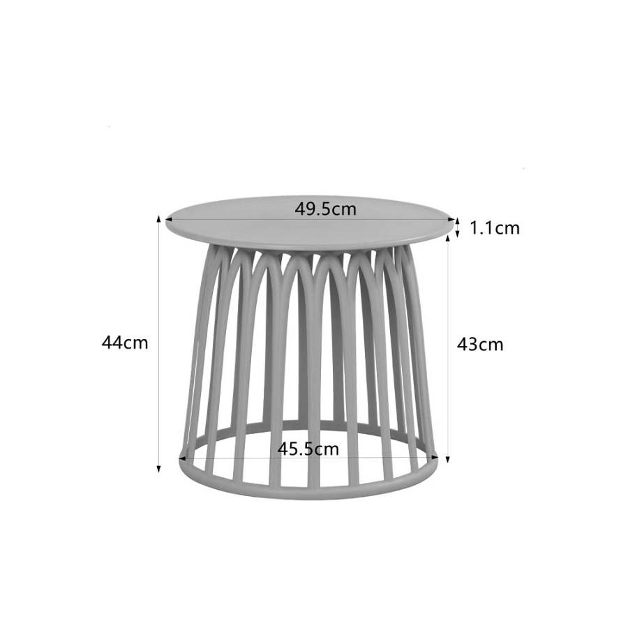 BASKET SIDE TABLE ΓΚΡΙ ΑΝΟΙΧΤΟ 49.5x49.5x44cm
